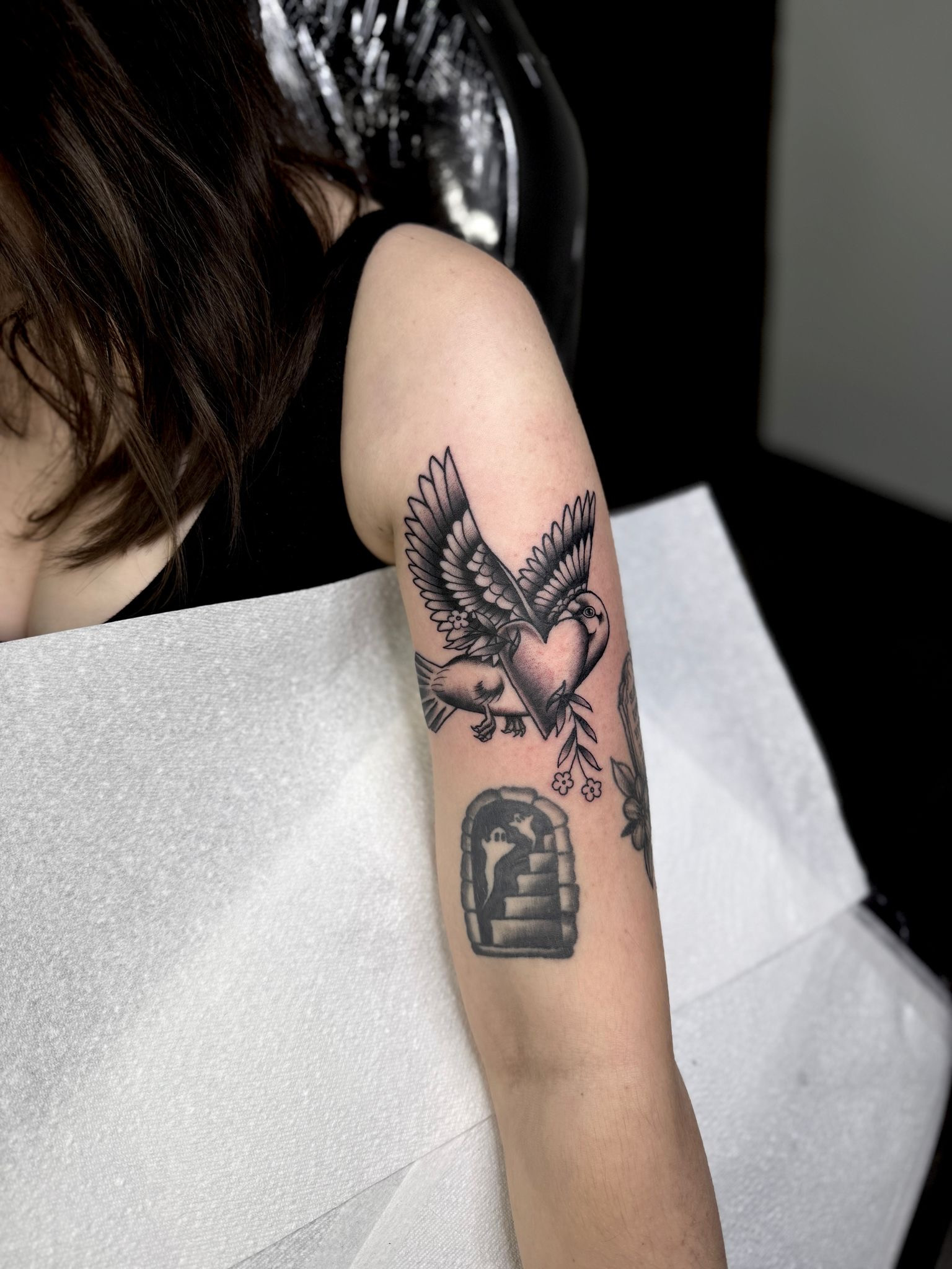 bird and heart tattoo