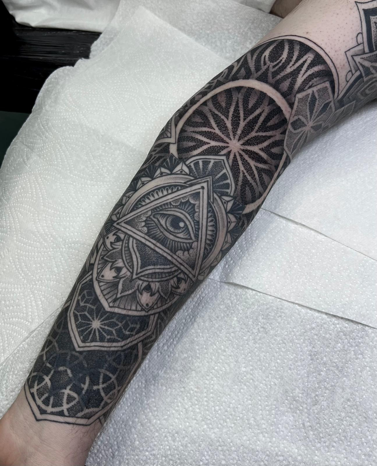 pattern work arm sleeve tattoo